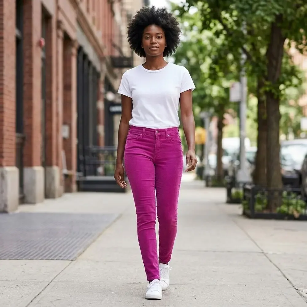 Levi's Pink Leggins Stretch Pants Women Slim Corduroy Size 25